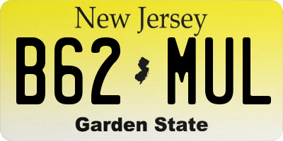 NJ license plate B62MUL