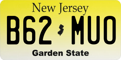 NJ license plate B62MUO