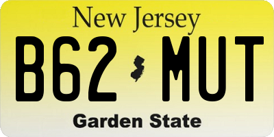 NJ license plate B62MUT