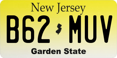 NJ license plate B62MUV