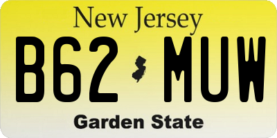 NJ license plate B62MUW