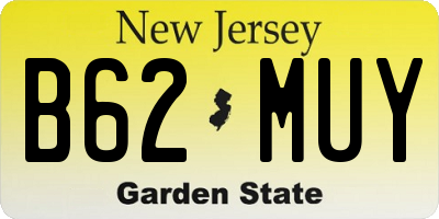 NJ license plate B62MUY