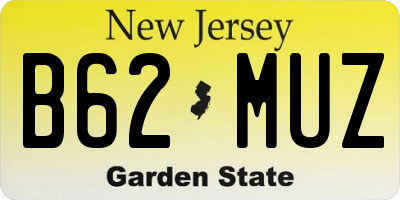 NJ license plate B62MUZ