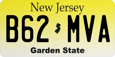 NJ license plate B62MVA