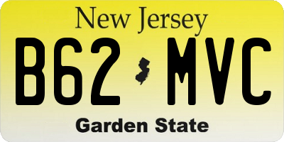 NJ license plate B62MVC