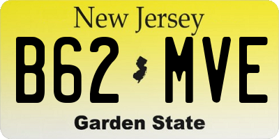 NJ license plate B62MVE