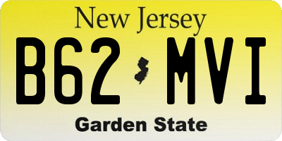 NJ license plate B62MVI
