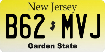 NJ license plate B62MVJ