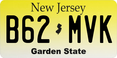 NJ license plate B62MVK