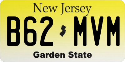 NJ license plate B62MVM