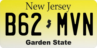 NJ license plate B62MVN
