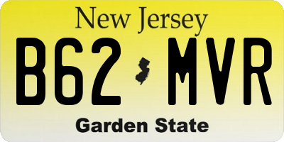 NJ license plate B62MVR