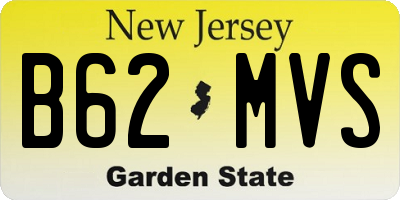 NJ license plate B62MVS
