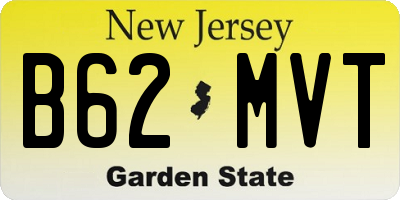 NJ license plate B62MVT