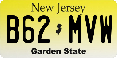 NJ license plate B62MVW
