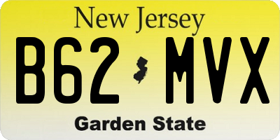 NJ license plate B62MVX