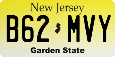 NJ license plate B62MVY