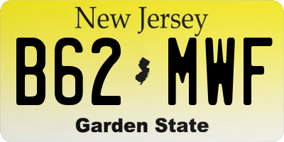 NJ license plate B62MWF