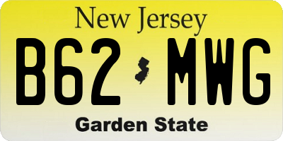NJ license plate B62MWG