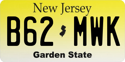 NJ license plate B62MWK