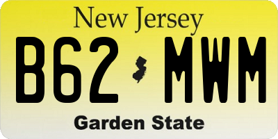 NJ license plate B62MWM