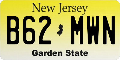 NJ license plate B62MWN