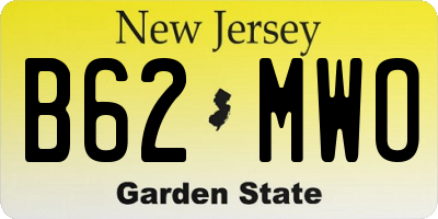 NJ license plate B62MWO