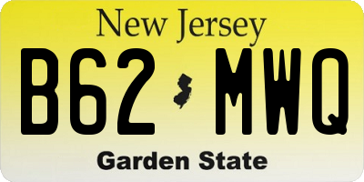 NJ license plate B62MWQ