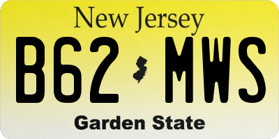 NJ license plate B62MWS