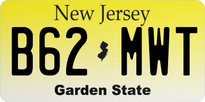 NJ license plate B62MWT