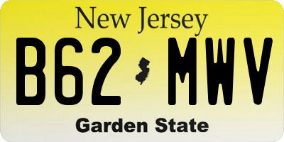 NJ license plate B62MWV