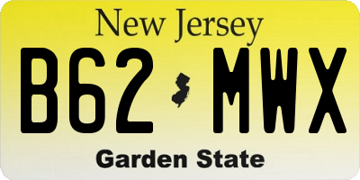 NJ license plate B62MWX