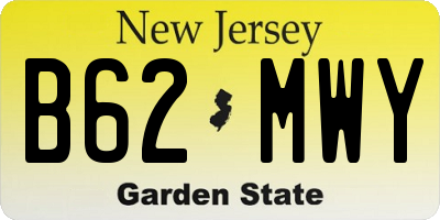 NJ license plate B62MWY