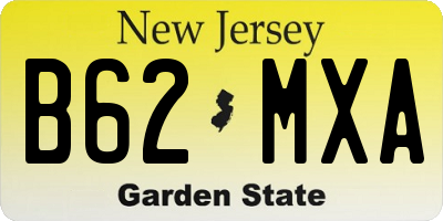 NJ license plate B62MXA