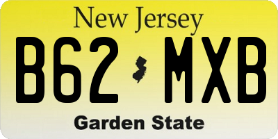 NJ license plate B62MXB