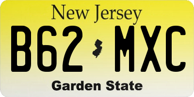 NJ license plate B62MXC