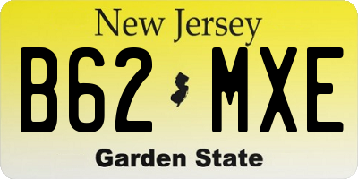 NJ license plate B62MXE