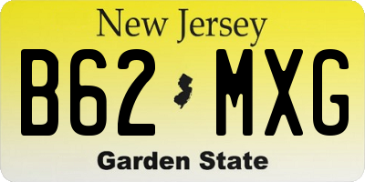 NJ license plate B62MXG