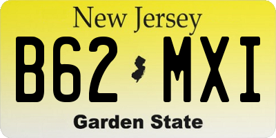 NJ license plate B62MXI