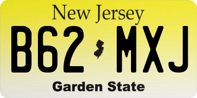NJ license plate B62MXJ
