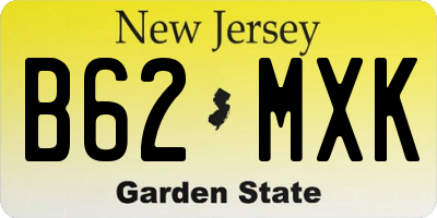 NJ license plate B62MXK