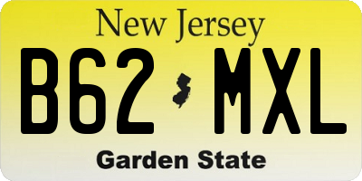 NJ license plate B62MXL