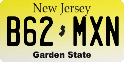 NJ license plate B62MXN