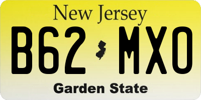 NJ license plate B62MXO