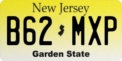 NJ license plate B62MXP
