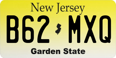 NJ license plate B62MXQ