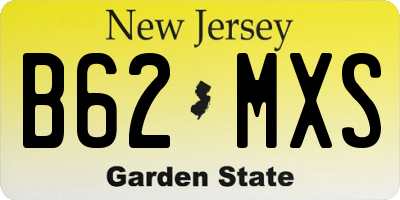 NJ license plate B62MXS