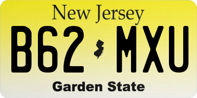 NJ license plate B62MXU