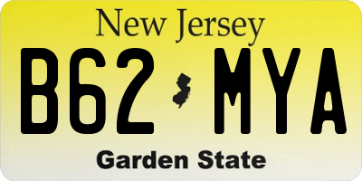 NJ license plate B62MYA