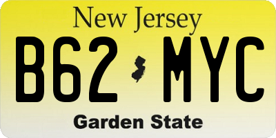 NJ license plate B62MYC